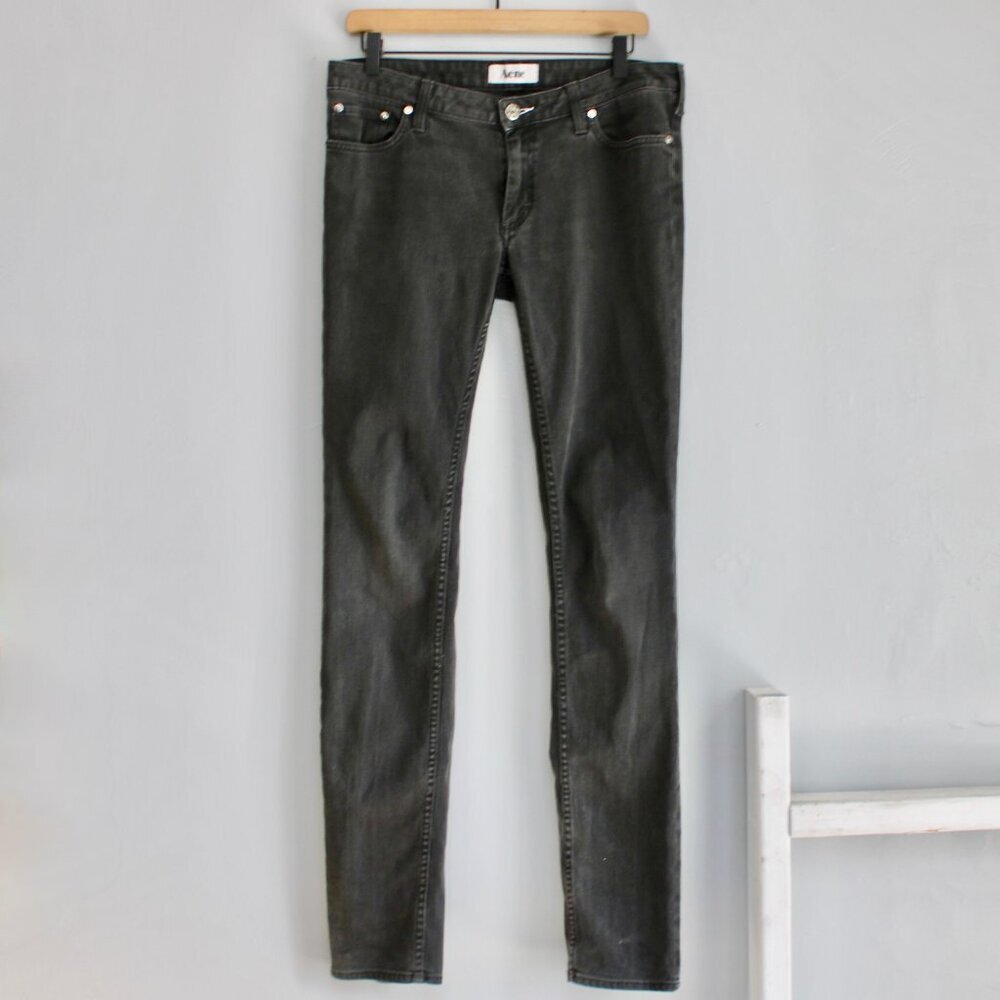 Acne Skinny Pants in Washed Black